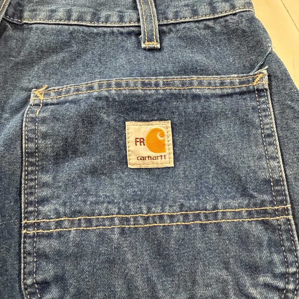 Carhartt FRB13 DNM Flame Resistant Carpenter Jeans Men's Sz 33x32 Original Fit - Picture 3 of 10